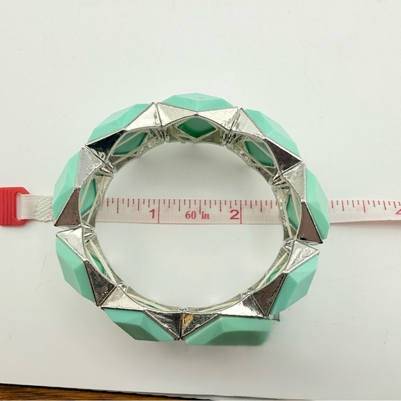 Geometric Turquoise Square Stone Women's Bracelet - Picture 7 of 10